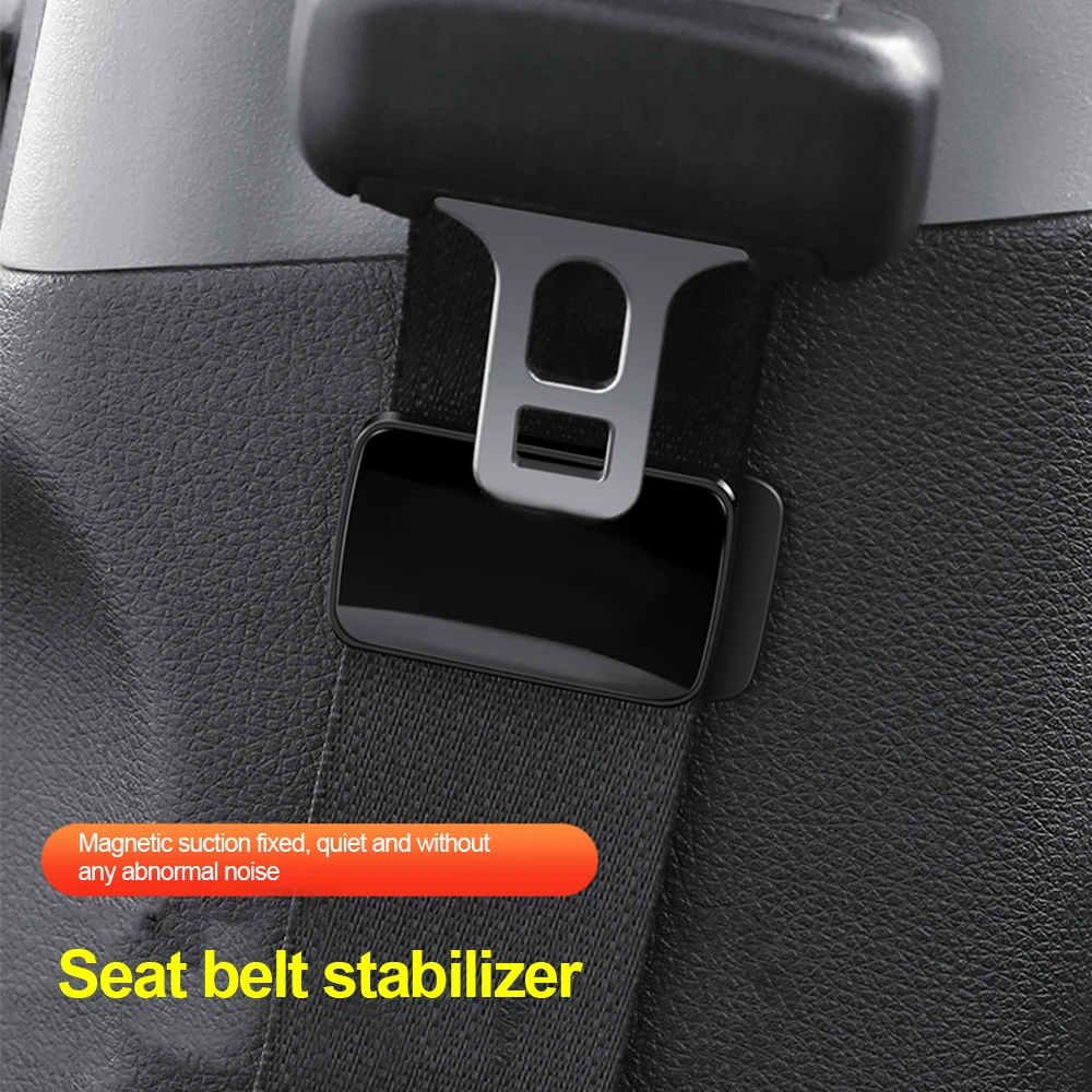 Car Safety Magnetic Attract Seat Belt Holder Metal Panel for Tesla Vw Bmw Hyundai Auto Interior Accessories