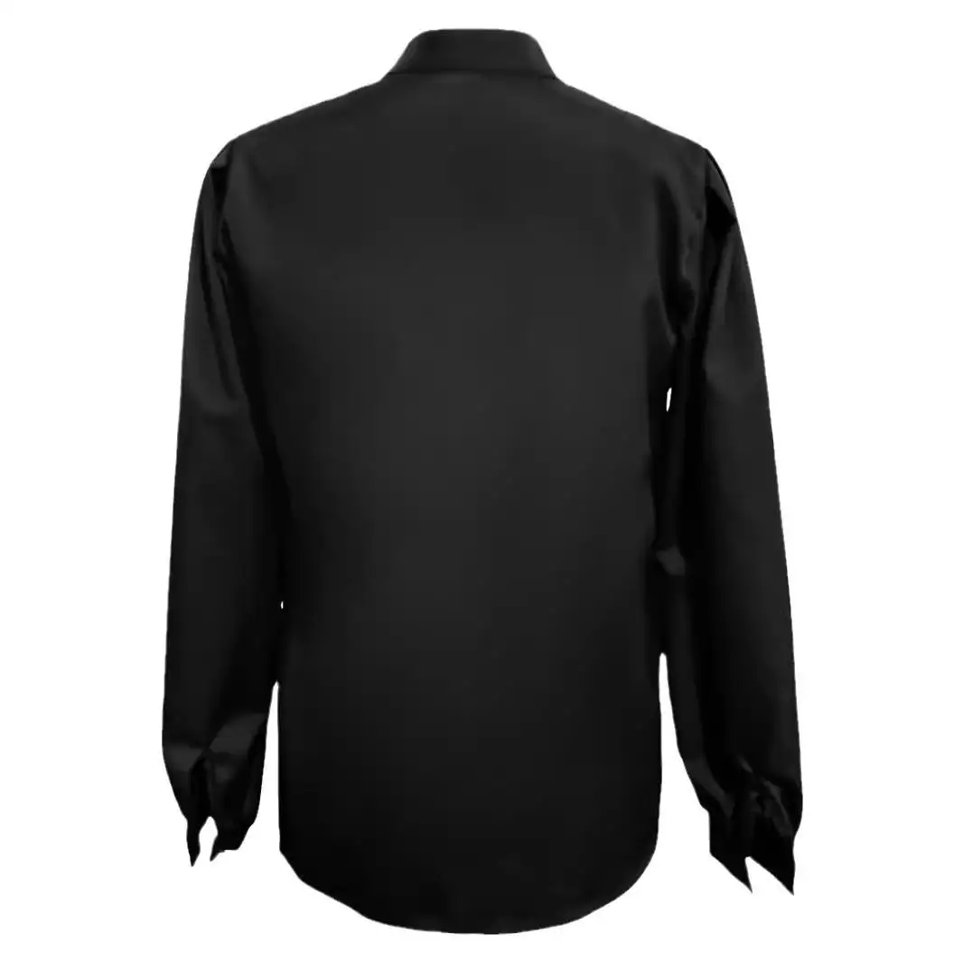 Women's Long Sleeve Shirt with Semi Open Collar Stand up Swedish Style Commute Fashion Other Fabric Lantern Sleeve Pure Color view 5