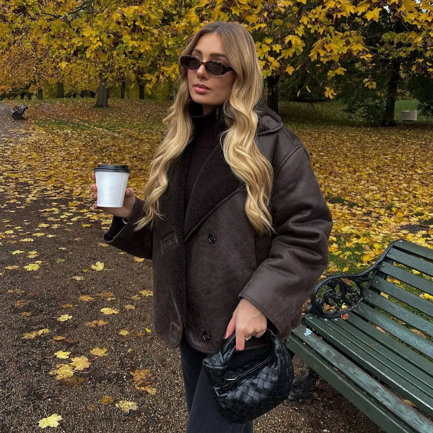 

Trade Lamb Fur Collar Leather And Fur Integrated Jacket European And American Style Women's Fashion Outerwear