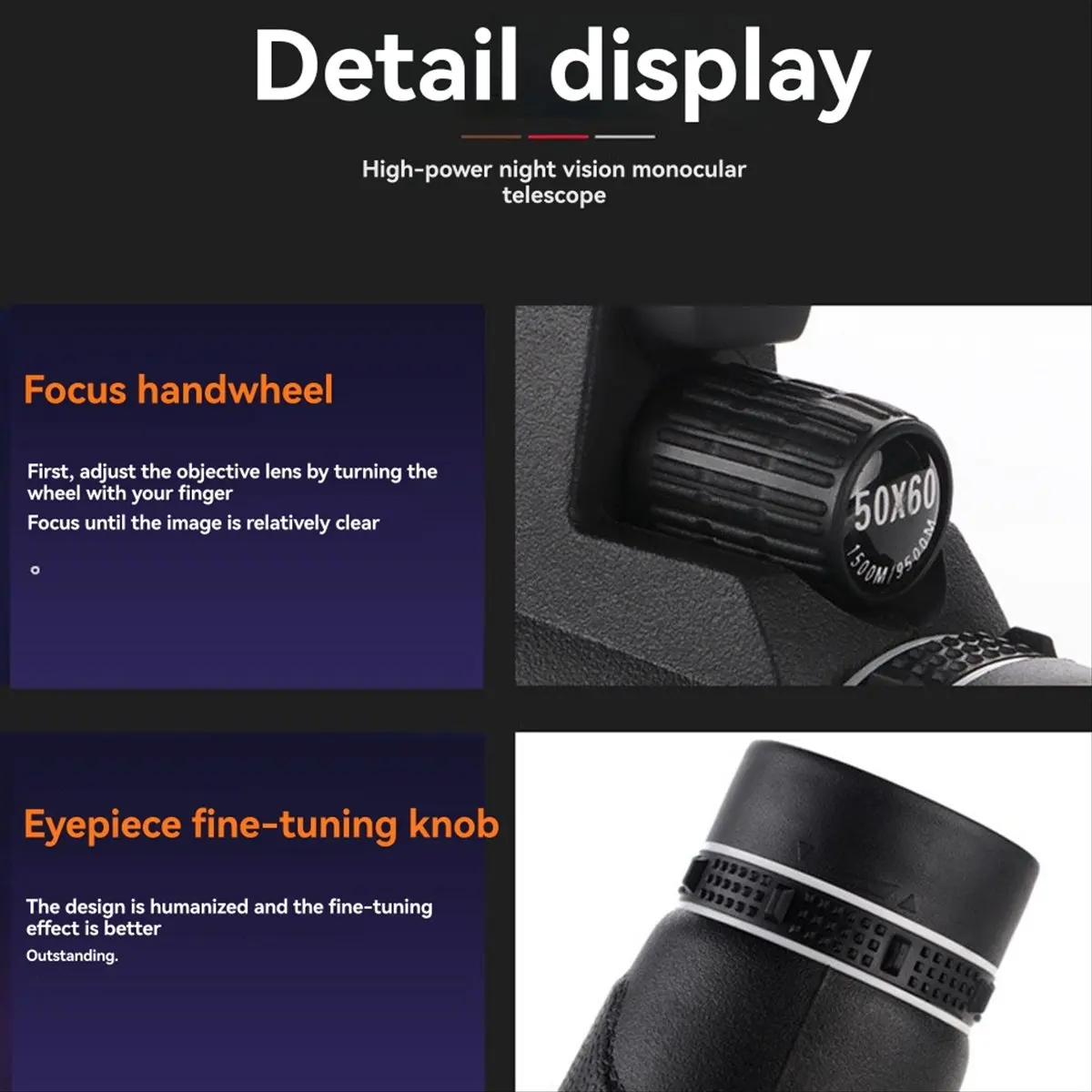

【FITTING!】100X90 HD Telescope Flashlight+Infrared Distance Night Vision High- Angle Telescope Outdoor Hunting Hiking Travel