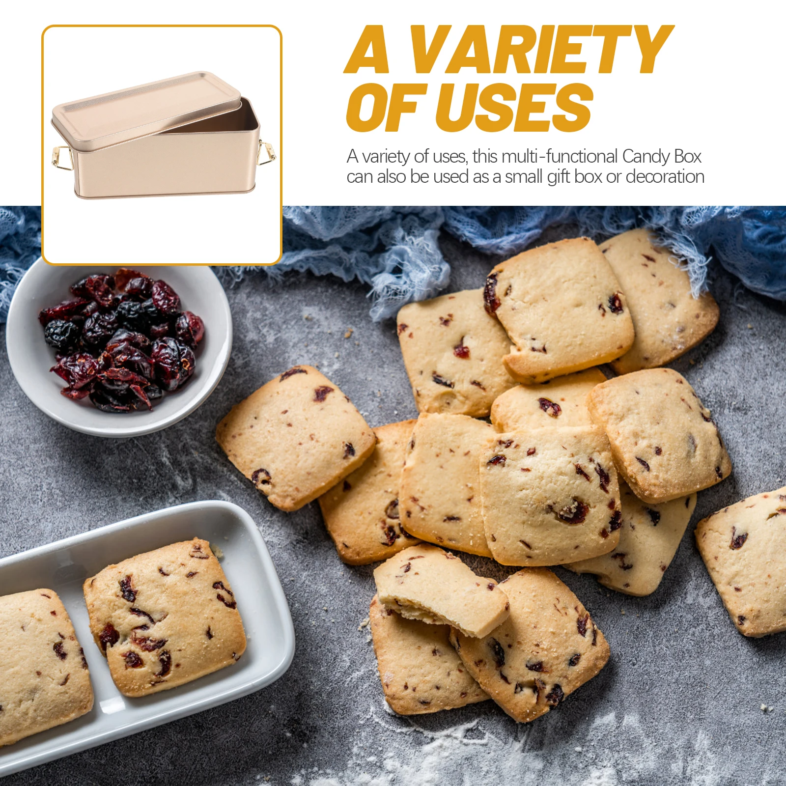 

Iron Decorative Candy Box Small Size Cookie Biscuit Storage Tin Metal Container Festival Gift Packaging Cookie Box