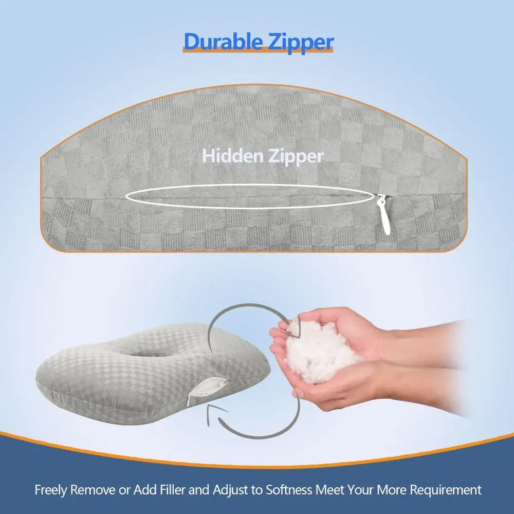 Cotton Filling Ear Piercing Pillow Breathable Portable Pillow with Ear Hole Ergonomic Comfortable Earring Pillow