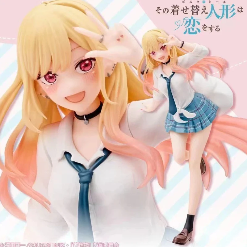 

18 см аниме My Dress Up Darling Kitagawa Marin, фигурка школьной формы, стоячая модель, игрушка в подарок, экшн-фигурка для подруги, ПВХ