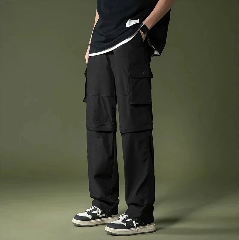 Men's unisex detachable autumn and winter plush loose ankle sweatpants  training and fitness pants  casual sports pants