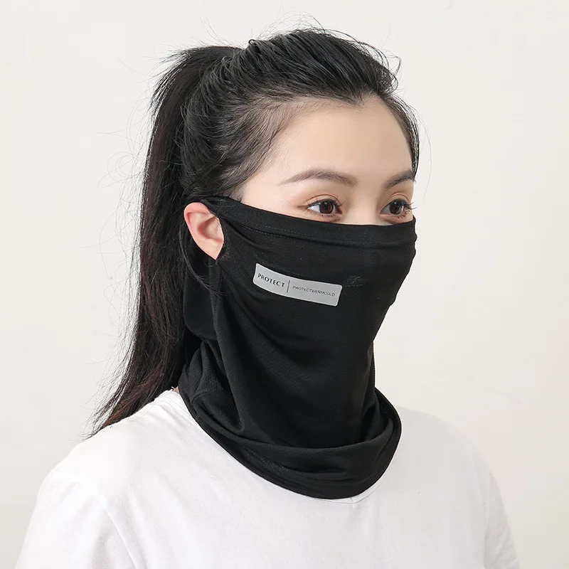 Unisex Máscara De Tecido De Gelo com Buraco Respirável, Lenço De Pescoço E Rosto, Proteção De Rosto, Pendurado De Orelha Integrado, Ciclismo De