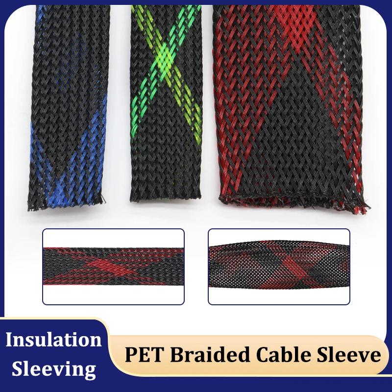 

1 ~ 50m PET Cable Sleeving 2 4 6 8 10 12 16 20 25 30mm Braided Expandable Insulation Wire Protecting Nylon Line Wrap Sheathing