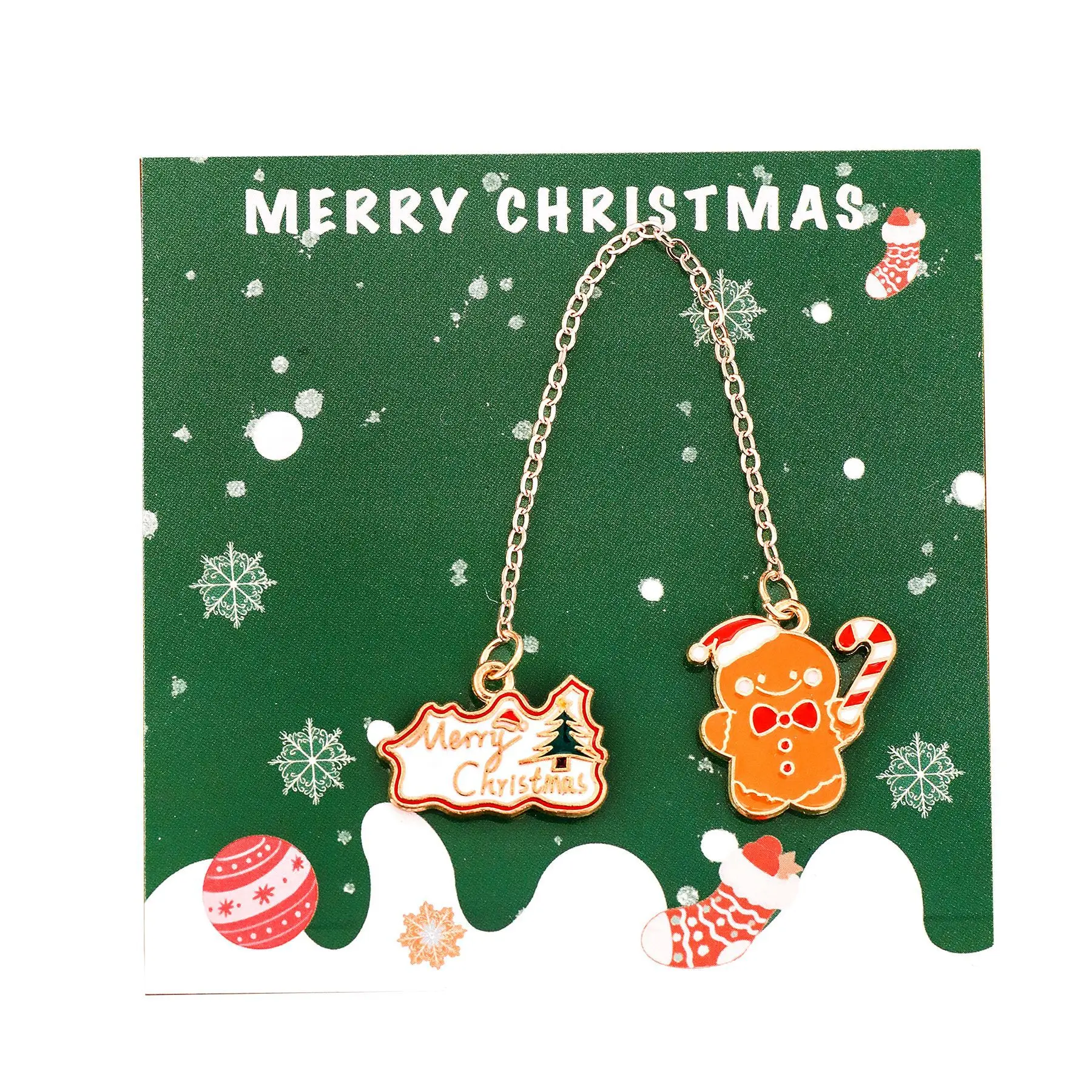 1/6pcs Cute Christmas Metal Bookmarks - Pendant Style Page Clips, High-Level Student Stationery, Xmas Small Gift