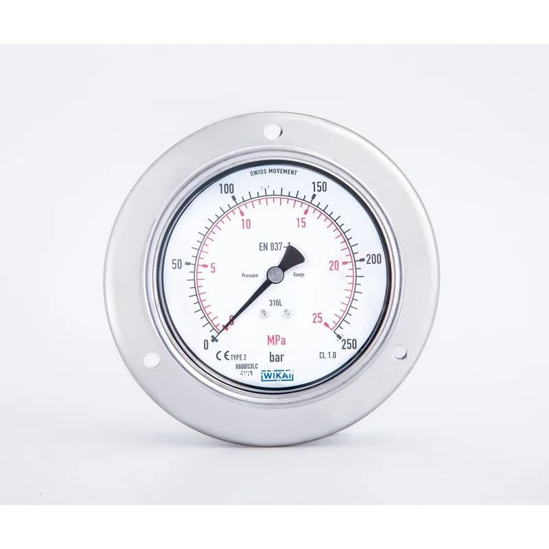 WIKA All Stainless Steel Bourdon Tube Pressure Gauge 232.50.100 Axial Front Band Edge M20X1.5