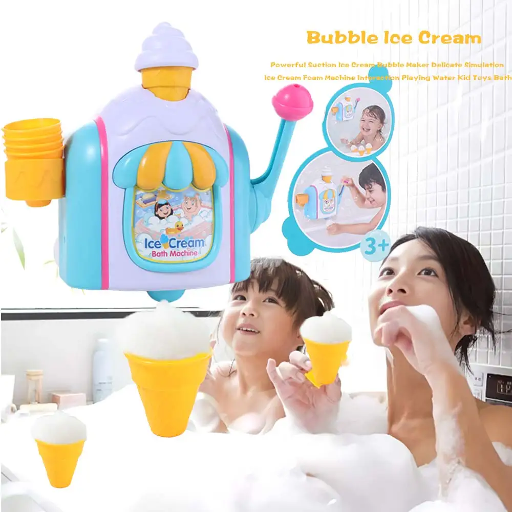 قوية شفط الآيس كريم فقاعة صانع محاكاة اللعب المياه آلة رغوة الآيس كريم حساسة التفاعل اللعب حمام الأطفال