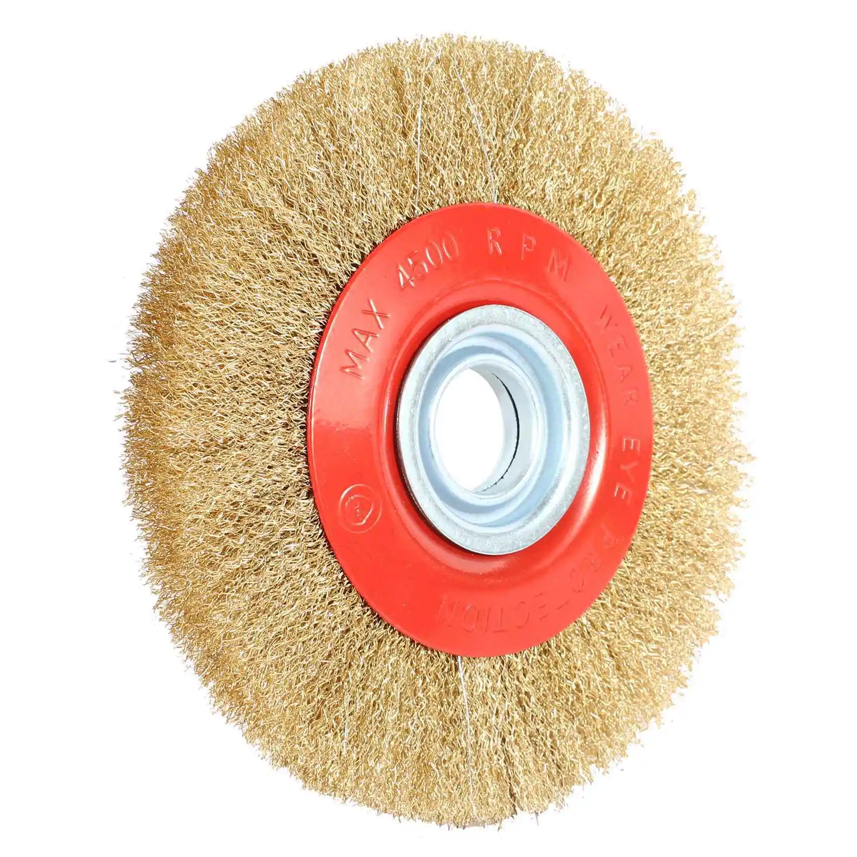 FAST-2Pcs 8 Inch 200Mm Steel Flat Wire Wheel Brush With 10Pcs Adaptor Rings For Bench Grinder Polish