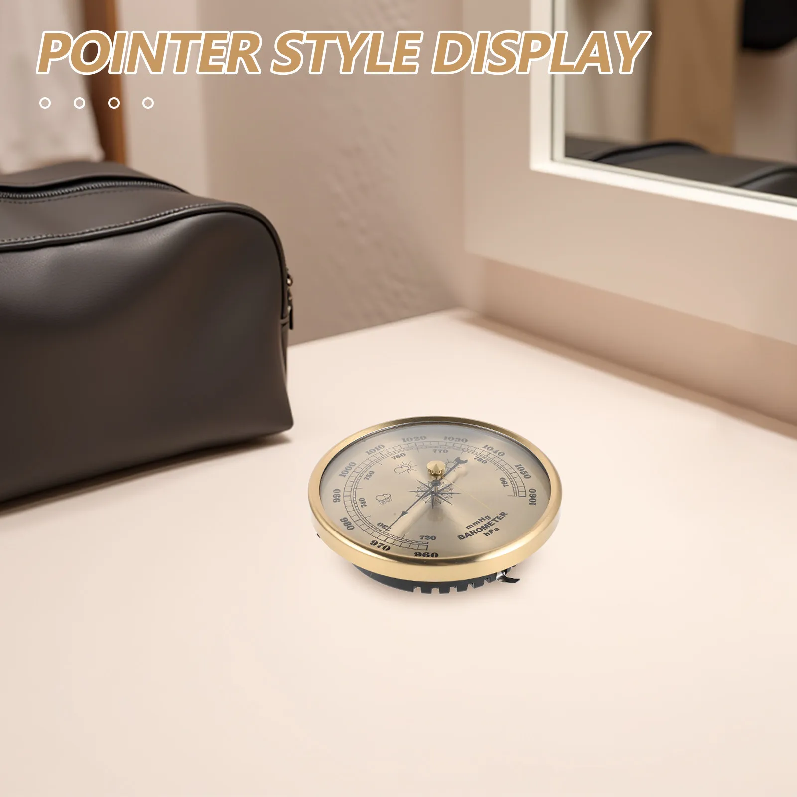 4.25 Inch Traditional Aneroid Barometer Precision Dial Display No Liquid Manual Barometric Pressure Gauge for Home Office Indoor