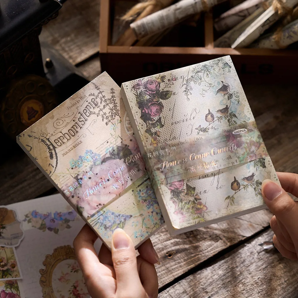 Papier de scrapbooking vintage, collage de bricolage, fournitures de journal indésirable, décor de licence esthétique, 100 feuilles