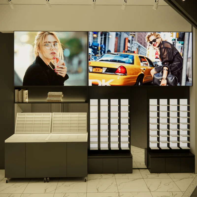 custom.Retail Store Fixture Glass Shop Locking Eyewear Showcase Sunglasses Display Rack Optical Frames Display Stand