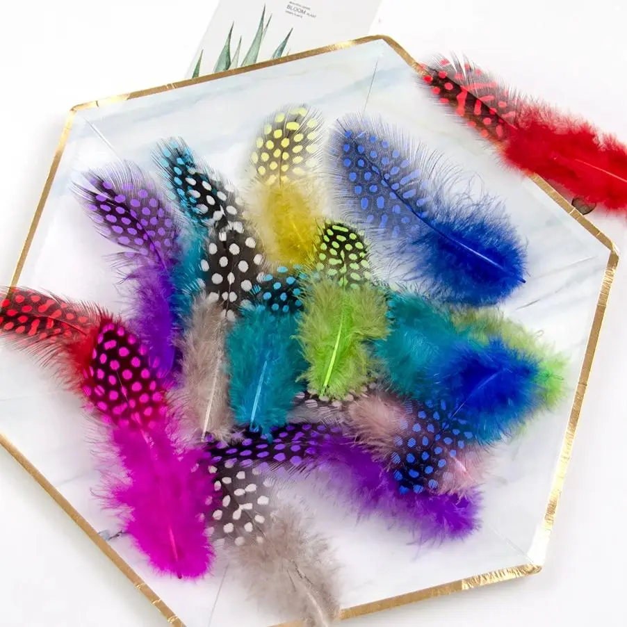 Colorful Natural Pheasant Feathers Jewelry Dream catcher Accessories DIY Crafts Plume Guinea Fowl Spotted Feather 45-80mm