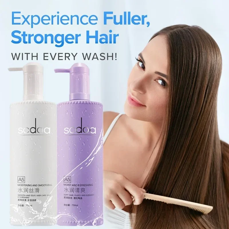 Smoothing Dry Damaged Hair Color-Treated Frizz Hair Care 750ml Salon Refreshing Anti Dandruff Shampoo Hydrating Hair Mask