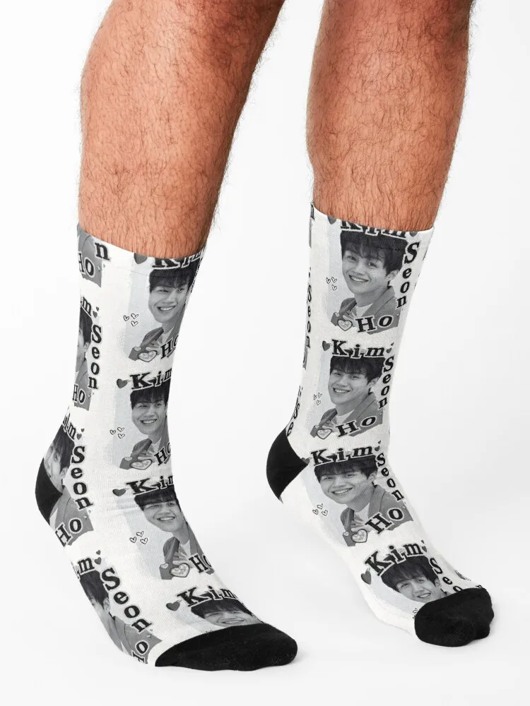 Kim Seon-ho Collage: Black and White Elegance Socks gym cycling summer Rugby Boy Child Socks Women's