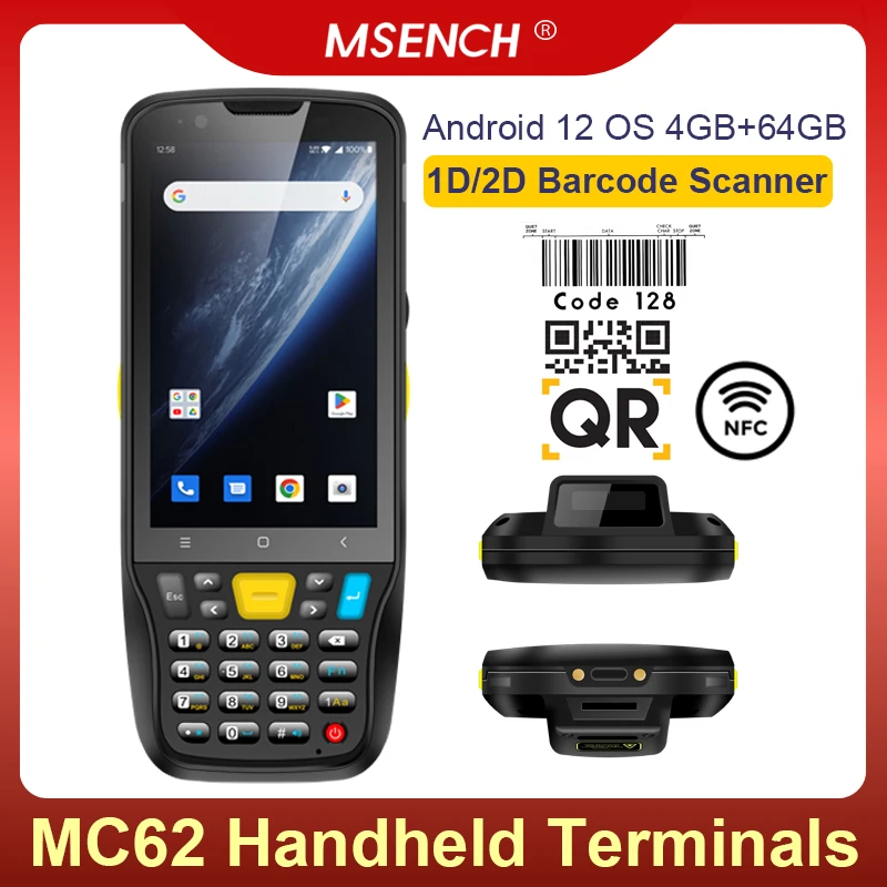 MSENCH Handheld Terminals 1D/2D Barcode Scanner Octa-core2.0 GHz 5000mAh Removable Battery Bluetooth 5 4-Inch Screen  Android 13