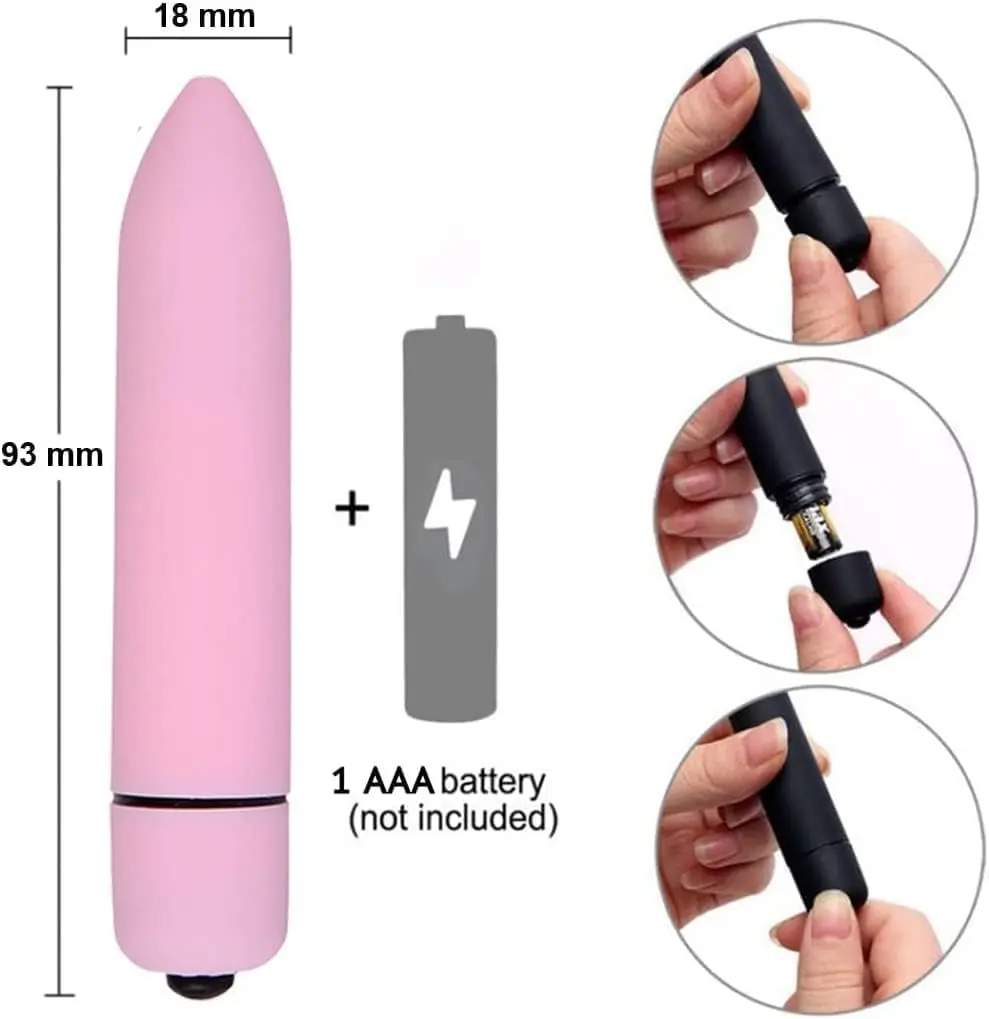 10 Modes Quiet Waterproof Bullet Rod Soft Silicone Toys Mini Stick Massage Ball for Women Pleasure, Personal Mini Travel Bullet