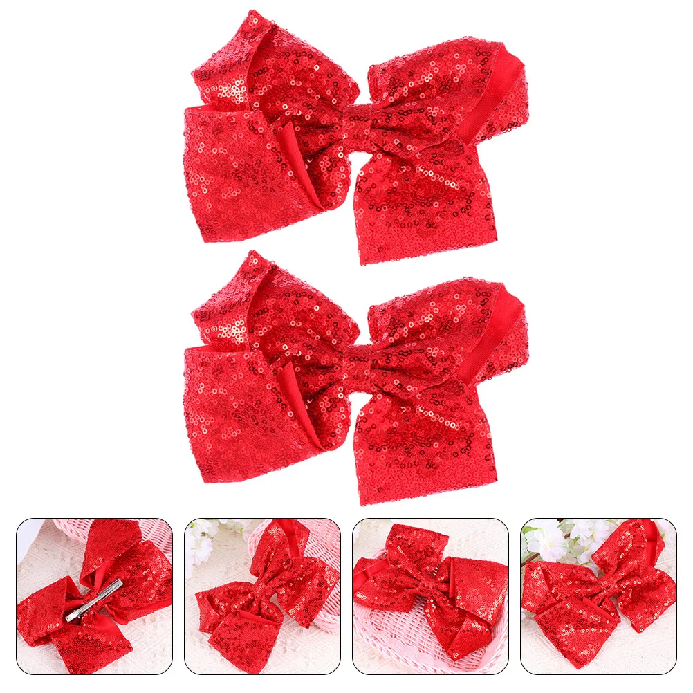 

2 шт., детские заколки для волос с бантом, огромные декоративные заколки с блестками, милая заколка для волос, вечерние аксессуары для волос, заколка с бантом