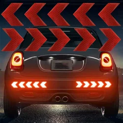 10 Pcs/Set Reflective Arrow Sign Tape Warning Safety Sticker For Car Bumper Trunk Reflector Hazard Tape Car Styling Car Sticker