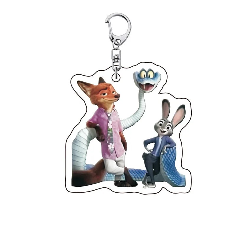 الجديد Zootopia Jodie Nick سلسلة مفاتيح مصنوعة من الأكريليك زوجين المدرسية قلادة وهدية كرتونية لطيفة للبيع في عام 2025 #4