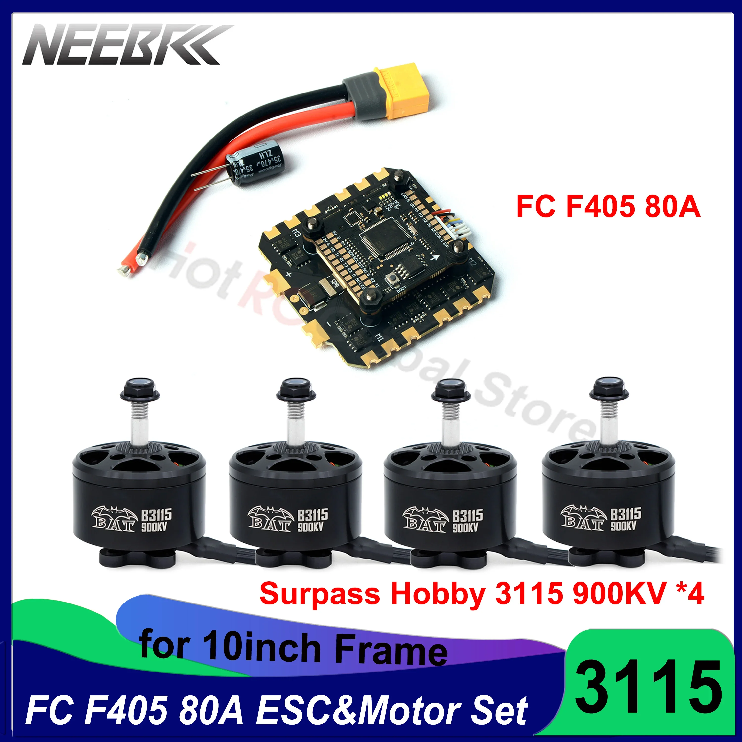 FPV Racing Drone F405 Flight Control 80A 4IN1 ESC 3115 900KV Brushless Motor for 7/8/10inch Mark4 V2 Freestyle Drones Long Range