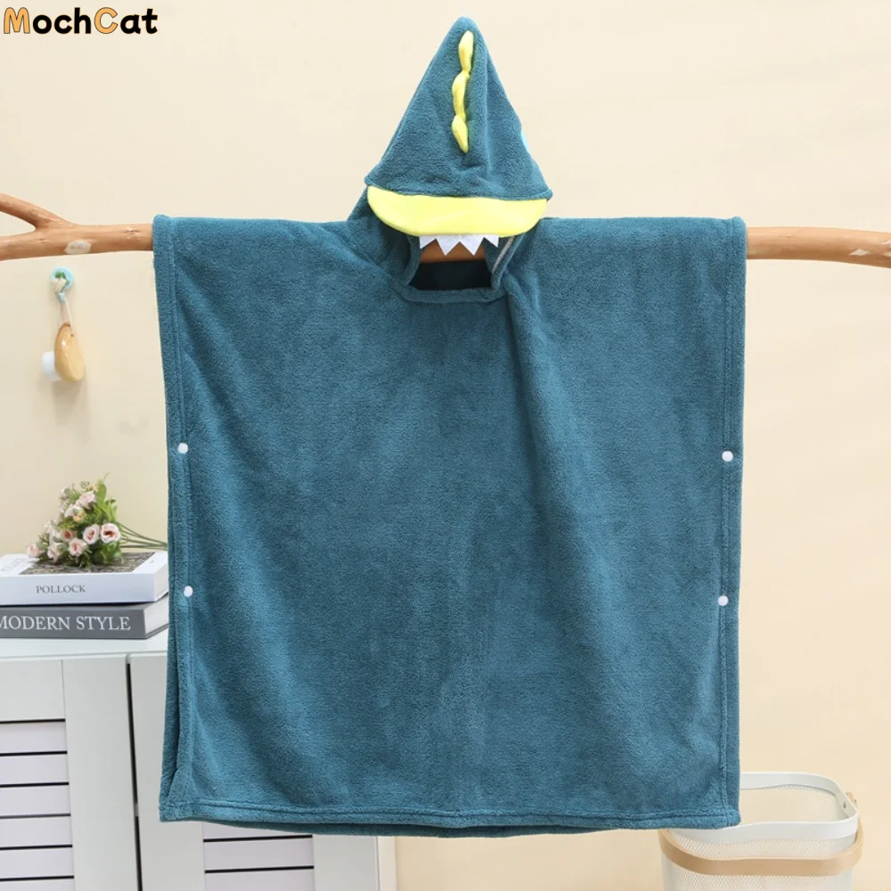 

Теплое мультяшное детское банное полотенце-халат с капюшоном, быстросохнущее, мягкое, впитывающее, мультяшный дизайн, для душа