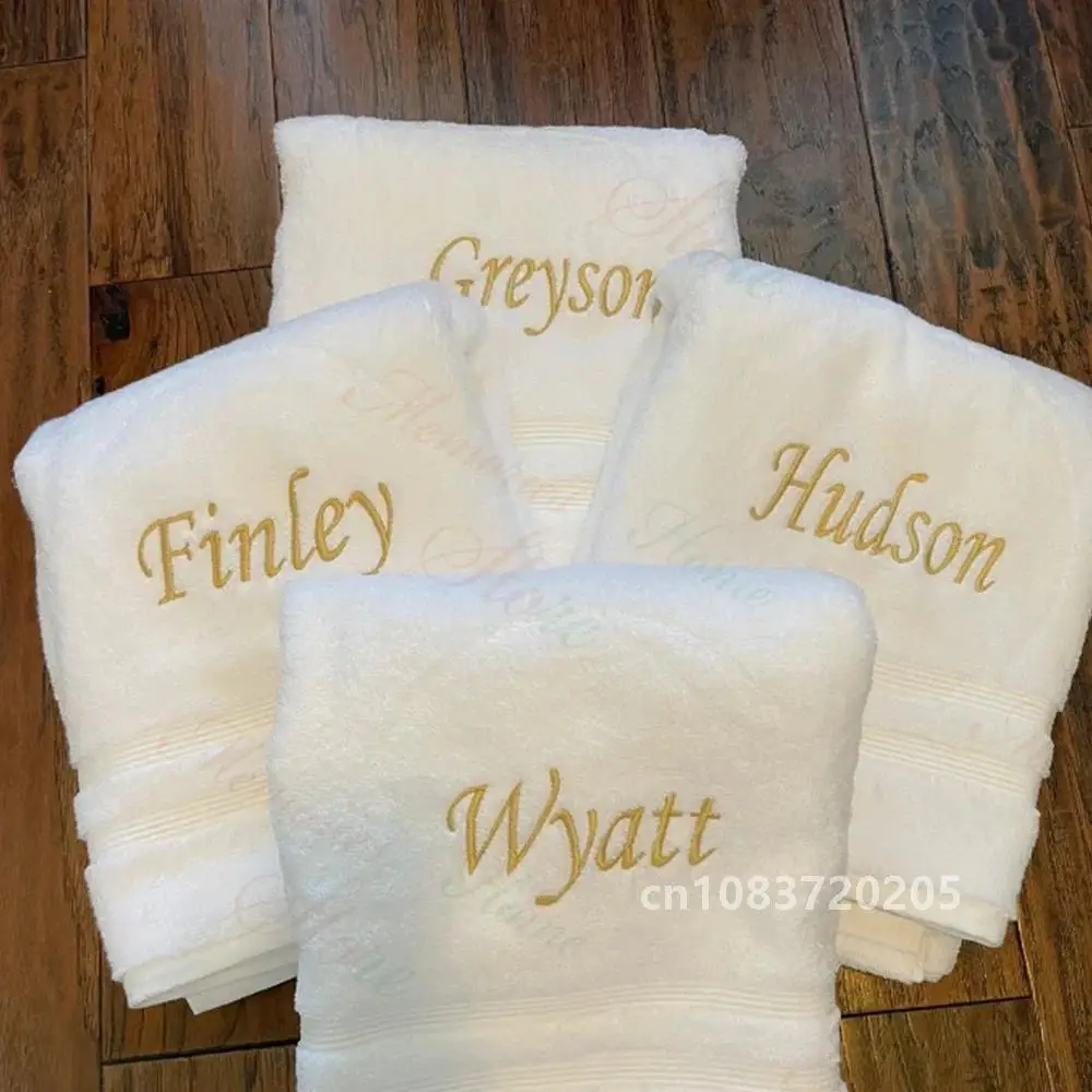 

35x75cm Embroidered Hand Towels Personalized Name Monogrammed Handtowel Wedding Party Gift Towel Set Custom Name Cotton Towels