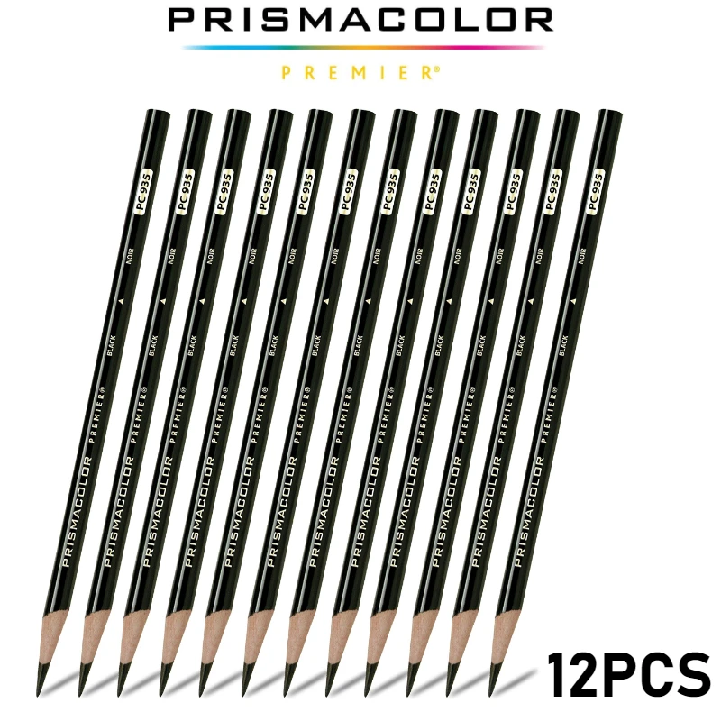 12 Pack Prismacolor Premier Soft Core Colored Pencil Art Professional Black White PC935 PC938 Painting Drawing Color Pencils