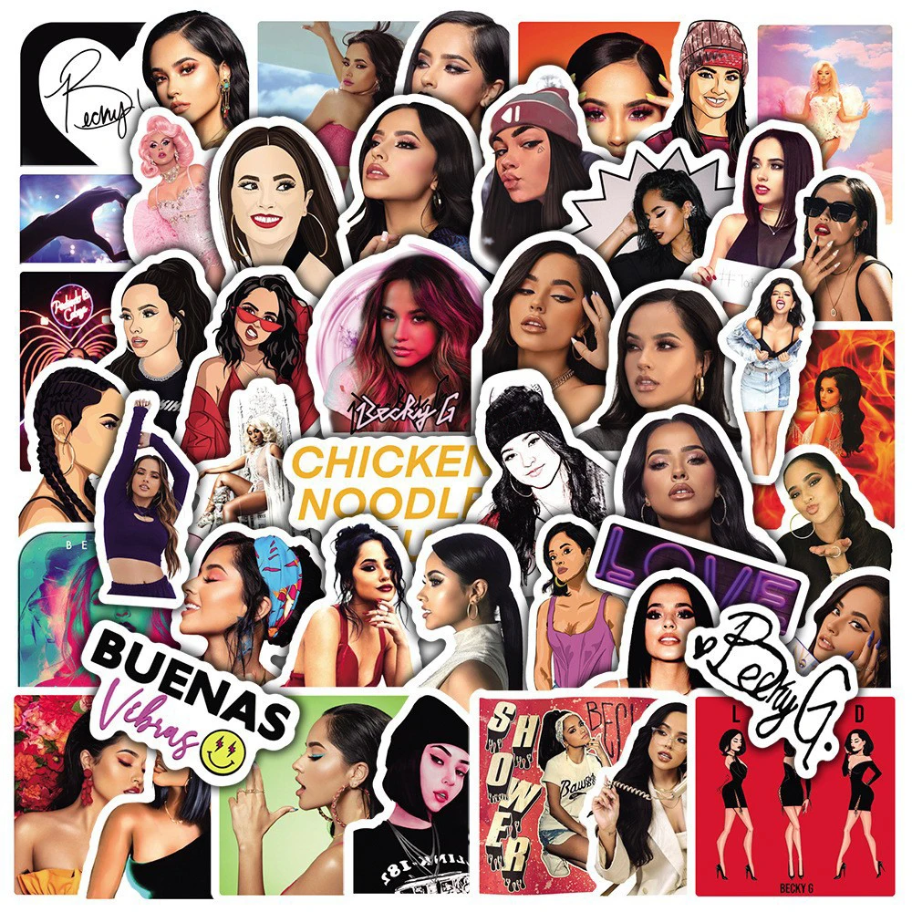 10/30/50pcs Hot Singer Becky G Stickers Rapper Becca Music Decal DIY Phone Case Luggage Laptop PVC Waterproof Sticker Decoration