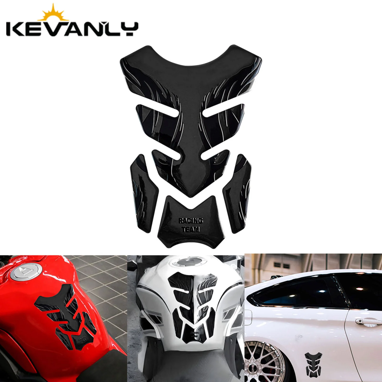 

1pcs Motorcycle Tankpad Sticker Fishbone 3D Tank Pad Stickers Oil Gas Protector Cover Decoration Flame Motorcycle Accessories