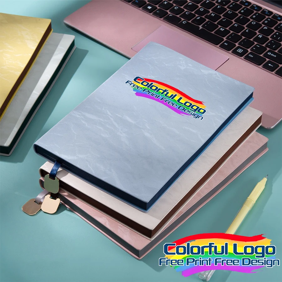 High-value A5 PU Leather Notebook Custom LOGO Primary School Student Handbook Business Meeting Notepad New Year's Gift Book