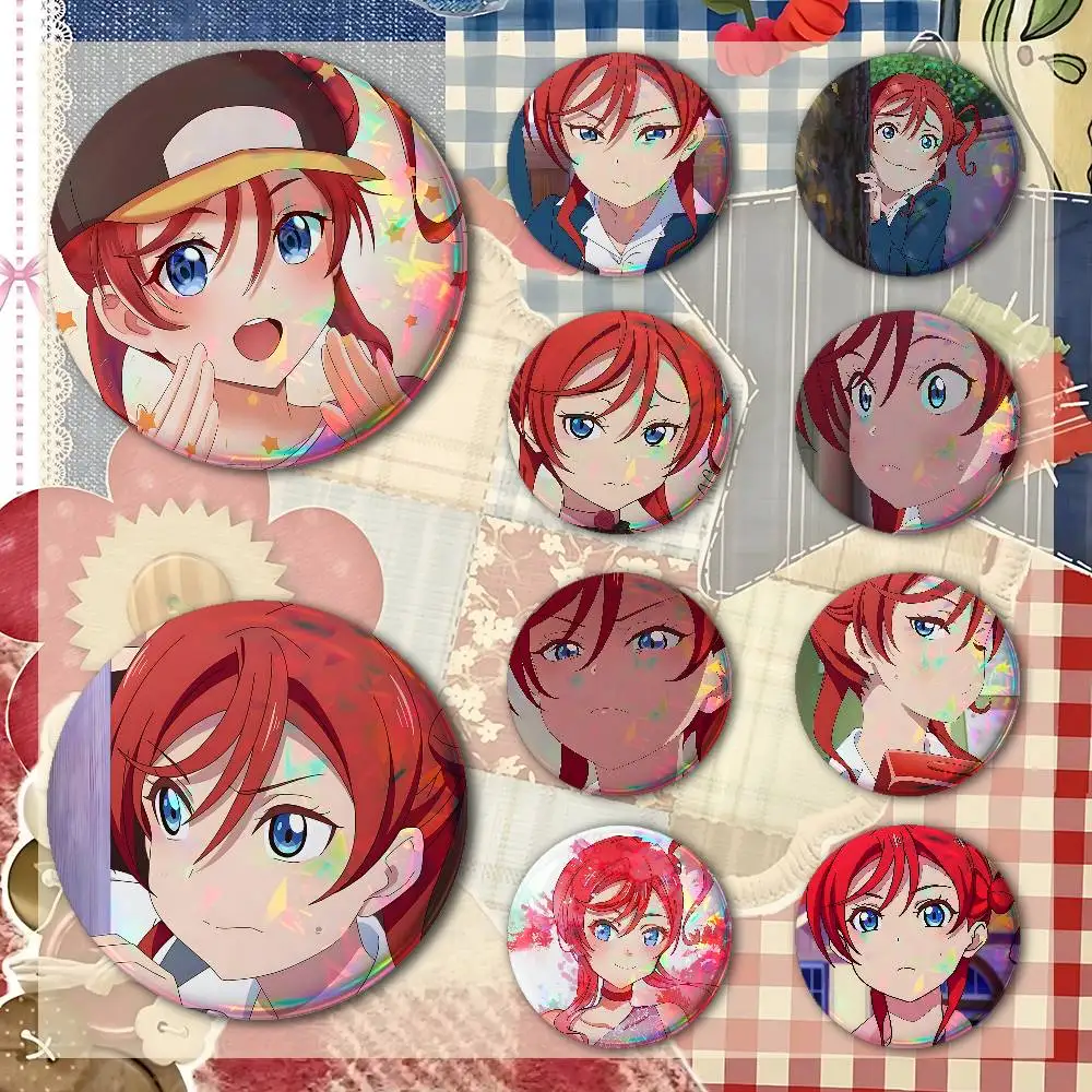 Cute Mei Yoneme Badges Fashion New Hip Hop Versatile Round Metal Badge Cartoon Pin Gift Wholesale