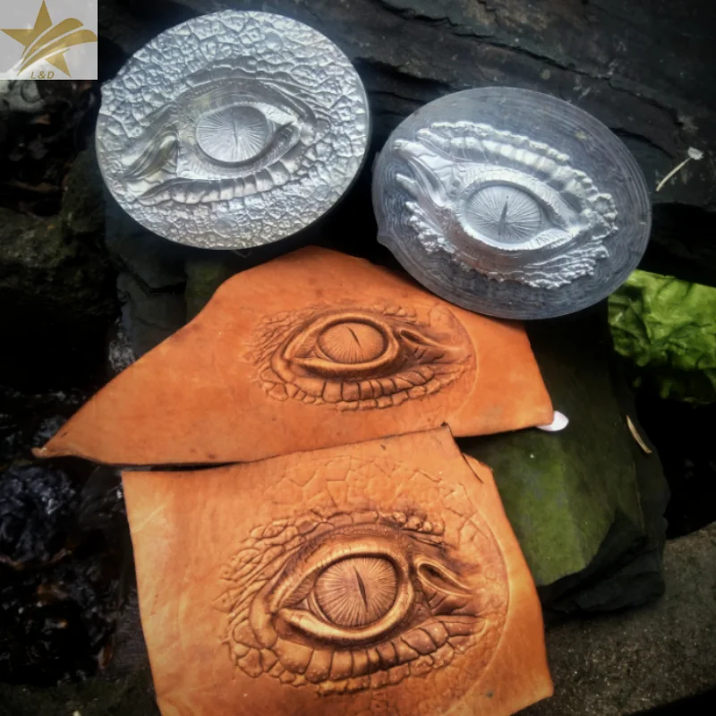 

3D Dragon Dinosaur Eye Leather Embossing Stamp Mold , Aluminum Alloy Leather Carving Pressing Logo Tool, Handmade Craft Tool