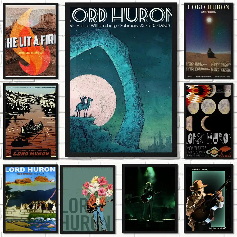 band L-Lord Huron-N Poster Self Adhesive Wall Decor for Modern Home Cafe Office and Bar
