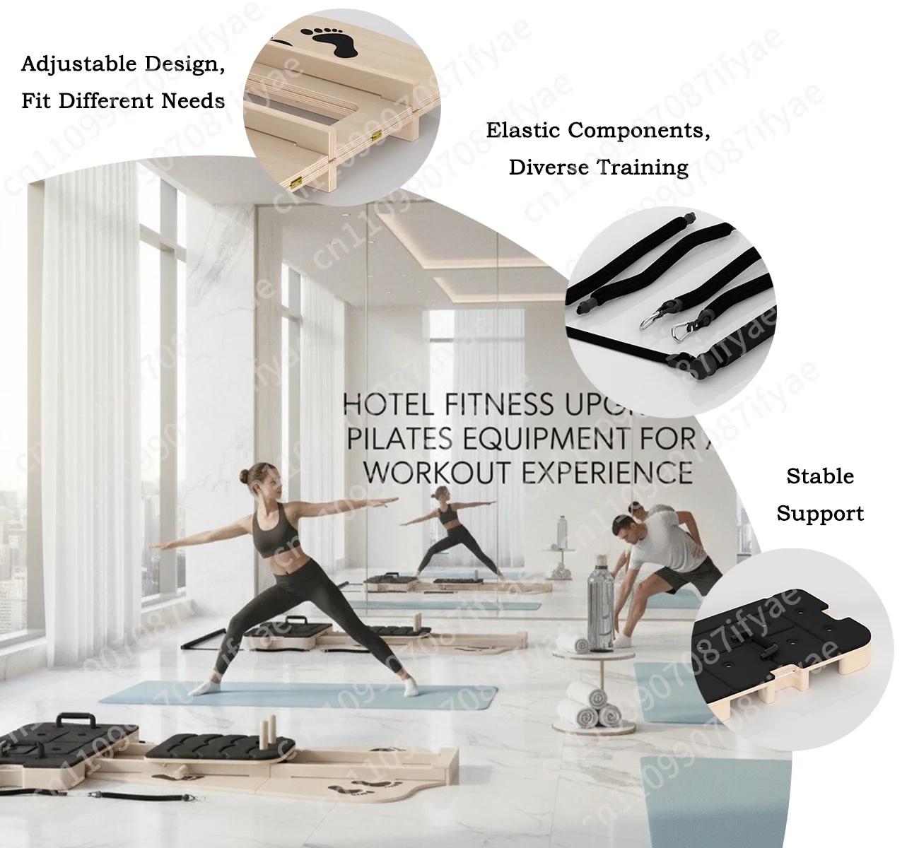 Multifunctional eco-friendly wooden folding Pilates body sculpting bed, suitable for home gym body sculpting