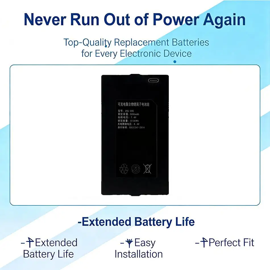 

5000Mah Fit For Zns-09E Smart Door Lock Battery Durable