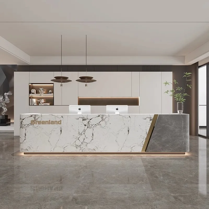 

Стойка регистрации отеля компании Стойка регистрации учебного института Простая элегантная офисная мебель Sportello Di Ricevimento YSJDT