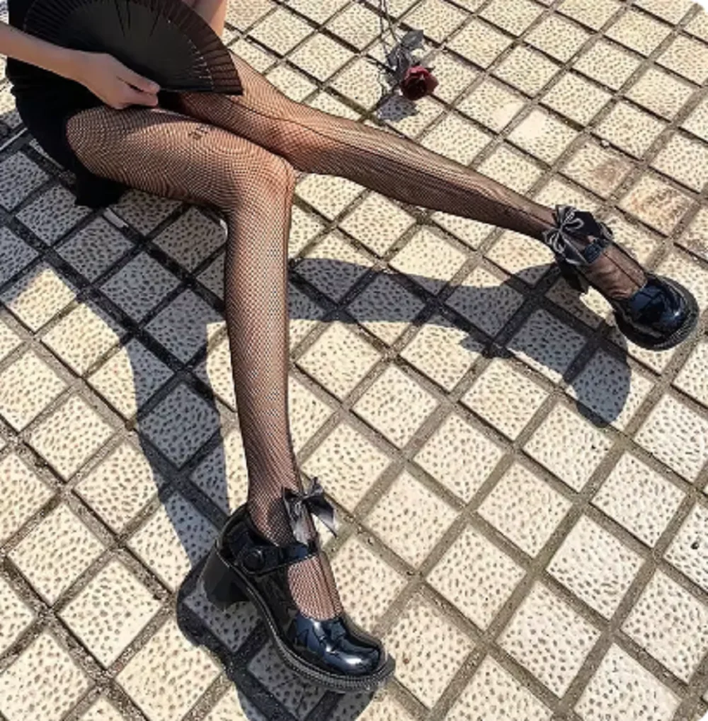 Women Mesh Ventilation Socks Leggings Bows Transparent White Black Tights Stockings Women Sexy Mesh Fishnet Pantyhose image 4