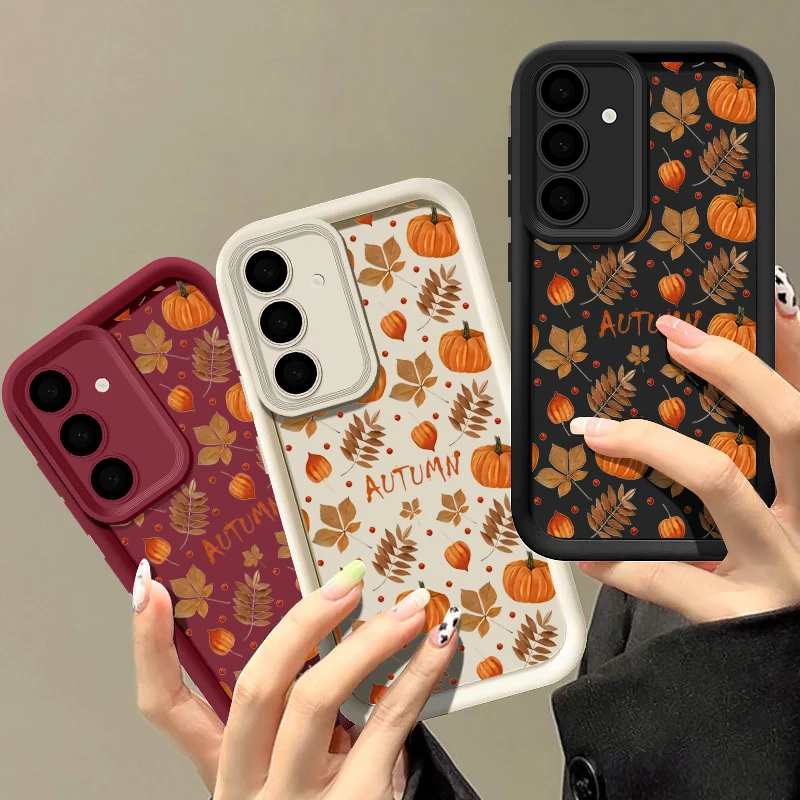Autumn Maple Leaf Pattern Phone Case For Samsung Galaxy A56 A16 A26 A17 A15 A55 A54 S25 S24 FE S23 S22 Ultra S25 Edge Soft Cover