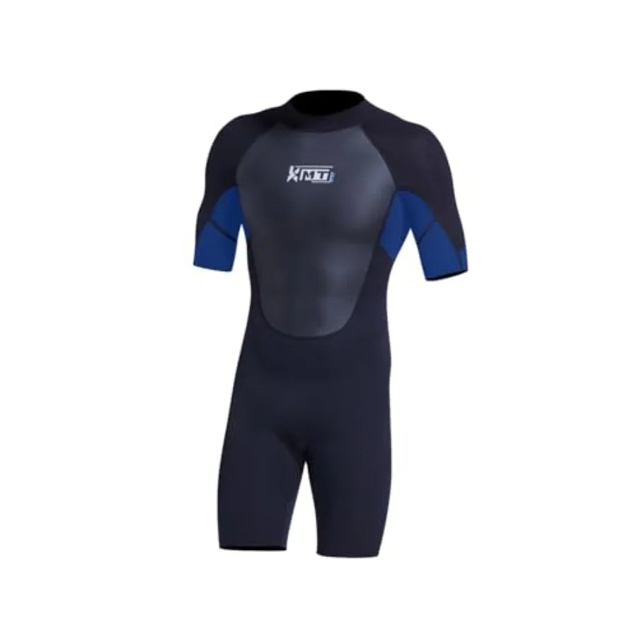 

Men's shorty wetsuit for water sports, 2mm CR neoprene, black, high-elasticity and quick-dry
