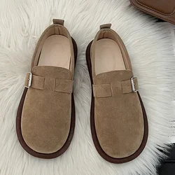Zapatos De Mujer Korean Version Shoes Women's Retro Spring Autumn 2025 New Doudou Loafers Flat Anti Slip Soft Sole Single Shoes