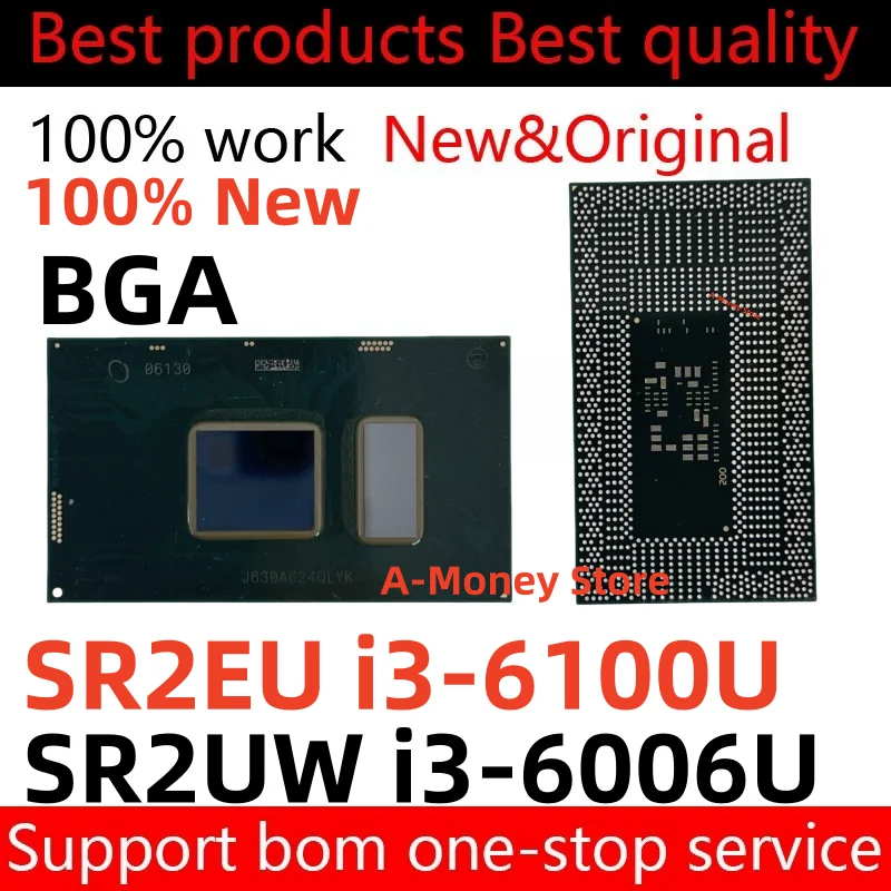 

100% New SR2UW i3-6006U i3 6006U SR2EU i3-6100U i3 6100U BGA