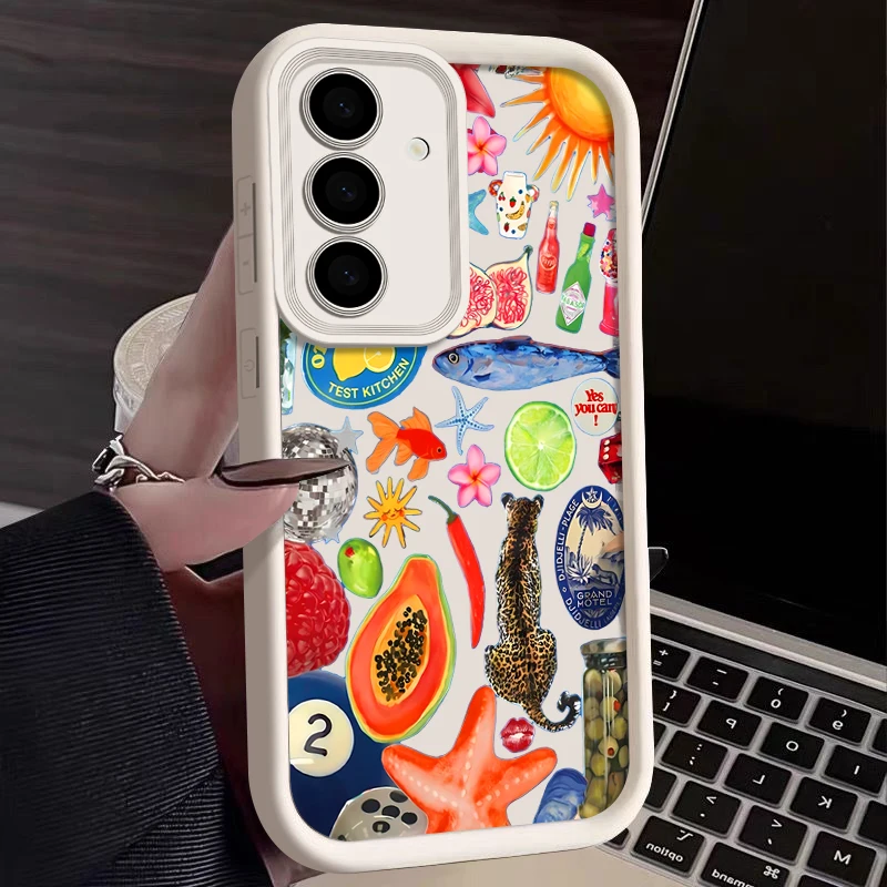 

Luxury Fashion Leopard Case For Samsung Galaxy S25 S23 S21 S22 Ultra S24 FE Plus A54 A53 A55 A33 A34 A35 Matte Shockproof Funda