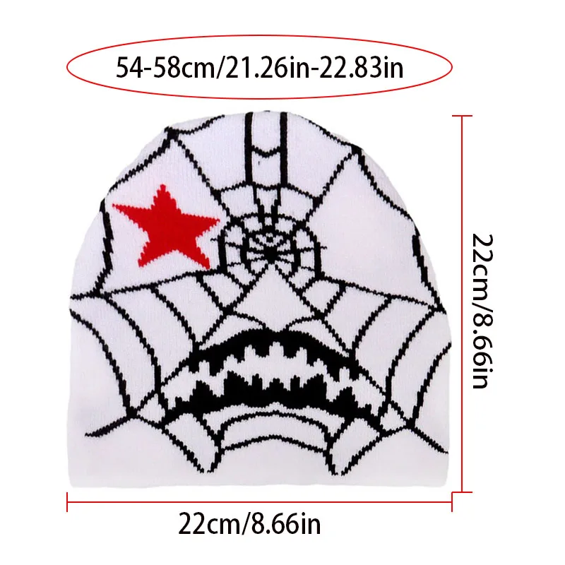 Halloween Spider Web Pattern Knitted Hat Personalized Fashion Trend Men's and Women's Autumn/Winter Warm Beanies