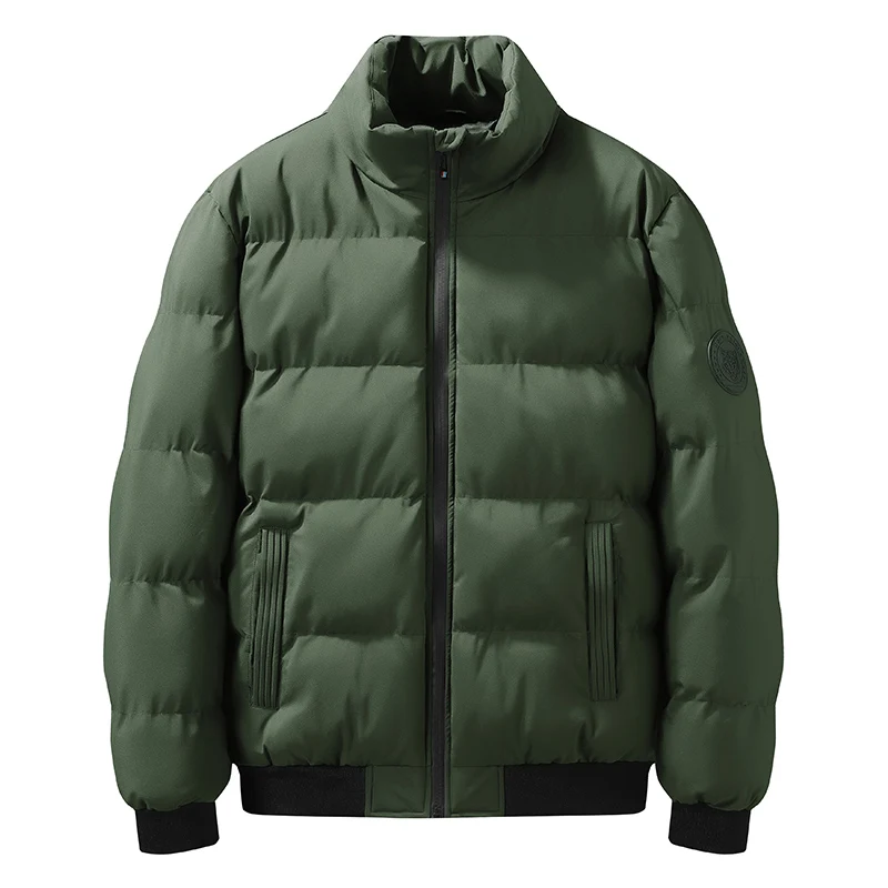 Manteau en coton épaissi pour hommes, veste chaude décontractée, version coréenne, tendance du col montant, hiver, nouveau