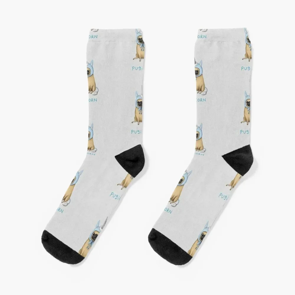 

Pugicorn - Fawn Socks Christmas loose floral Heating sock Boy Child Socks Women's