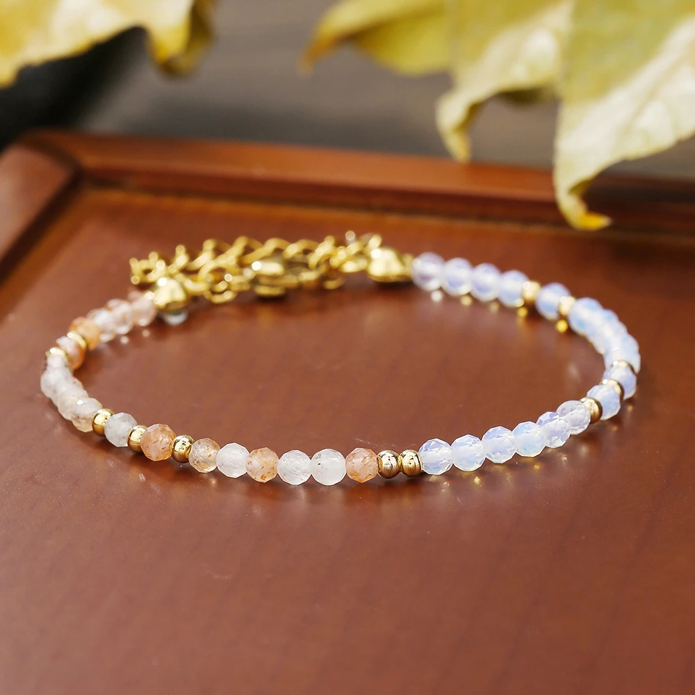 bracelet purple Natural Stone Bead Braided Adjustable Bracelet Suitable For Men And Women Daily Wear Holiday Gift Jewelry