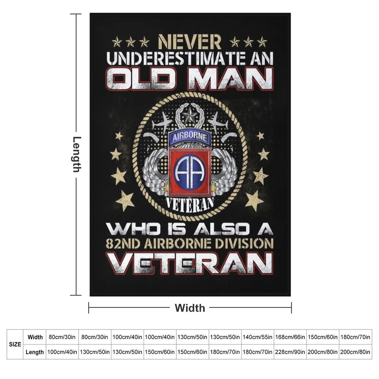 Mens Never Underestimate An Old Man Who Is Also An 82nd Airborne Throw Blanket Sofa Throw Soft Beds Blankets