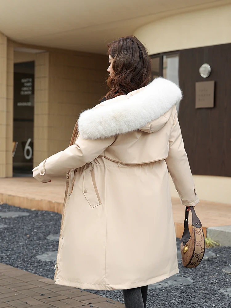 Vielleicht 2023 New -30 Degrees Cotton Padded Fur Hooded Long Parkas Down Winter Jacket Women Thick Warm Coat Female Outerwear